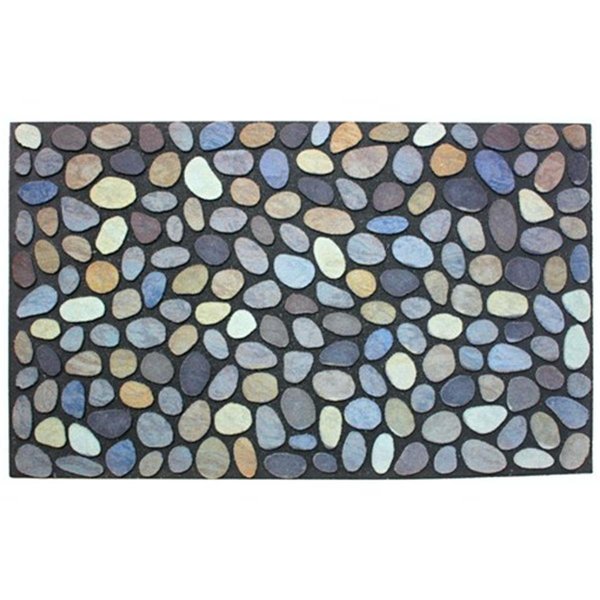 Lovelyhome J and M Home Fashions 4297 Pebbles Printed Flocked Doormat; 18 x 30 In. LO81353